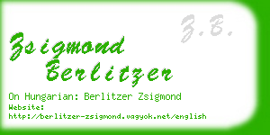 zsigmond berlitzer business card